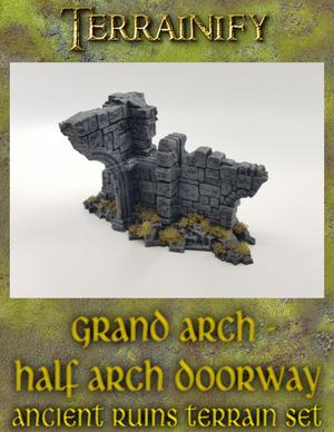Grand Arch - Half Arch Doorway: Ancient Ruins Terrain Set