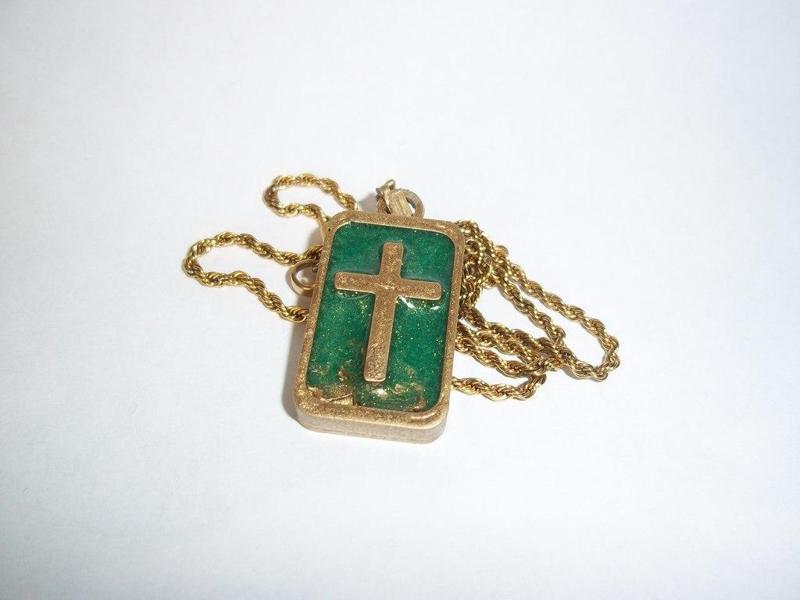 resin filled cross necklace