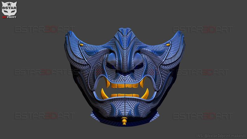 Japanese Mask - Hannya Ghost Mask Patterned - High Quality Details