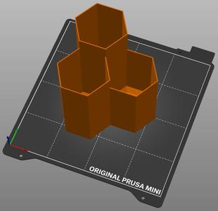 Pot crayons hexagone