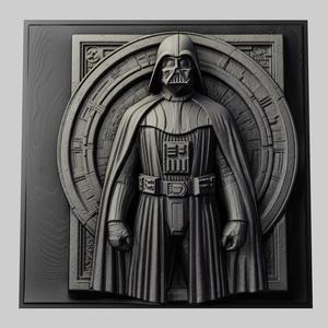 Star Wars Darth Vader 3d printer relief medallion stone tablet obj stl