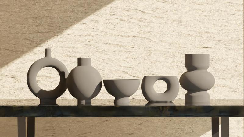 Nordic Style Ceramic Vase - Home Decoration (Full set)