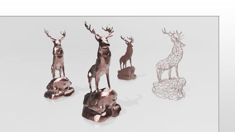 Deer - Deer - Voxel - LowPoly - Wireframe 3D Model Print