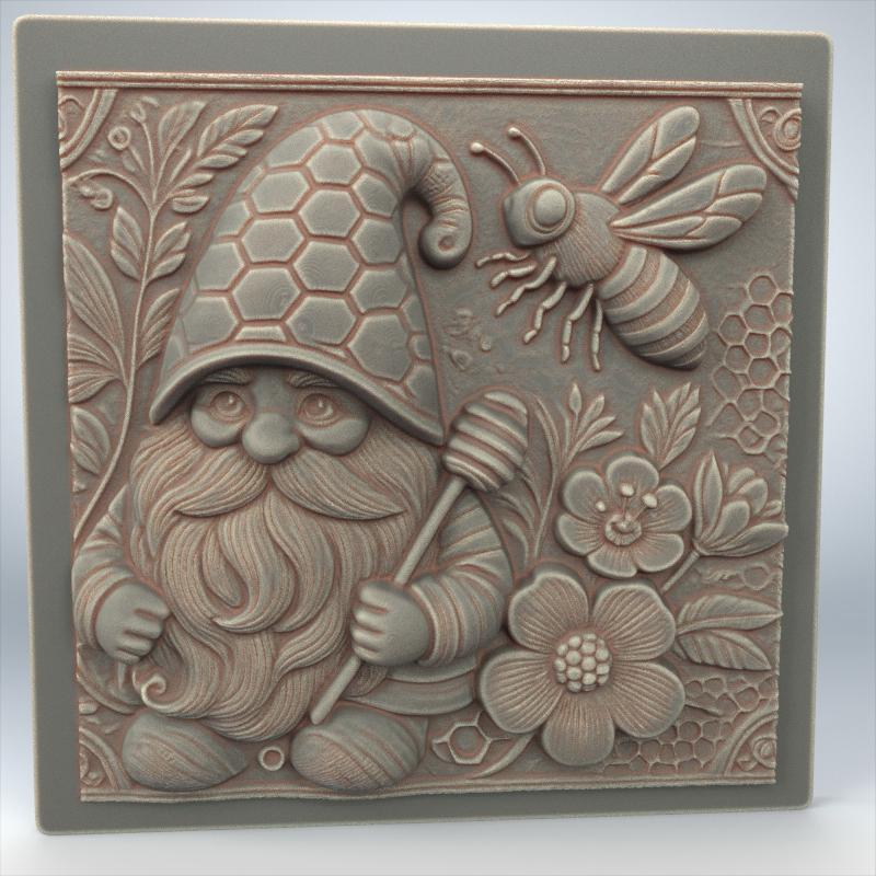 BEE GNOME Bas-Relief Figures - STL File