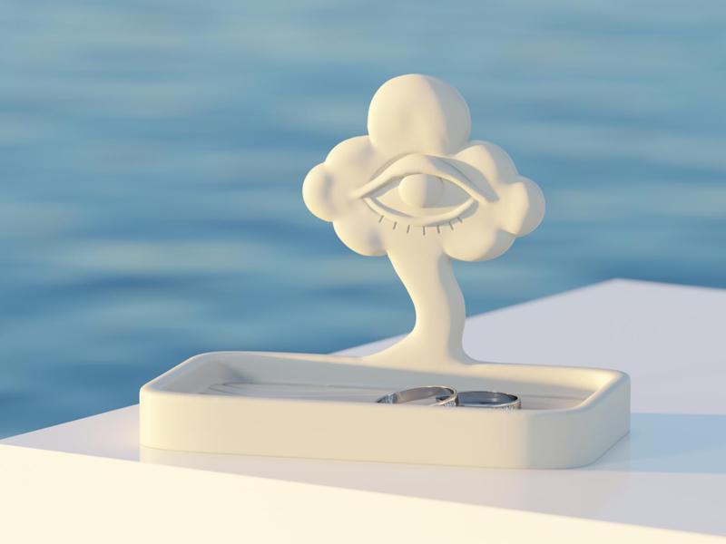 Eye Tree Tray – Surrealist Soap Dish or Organizer