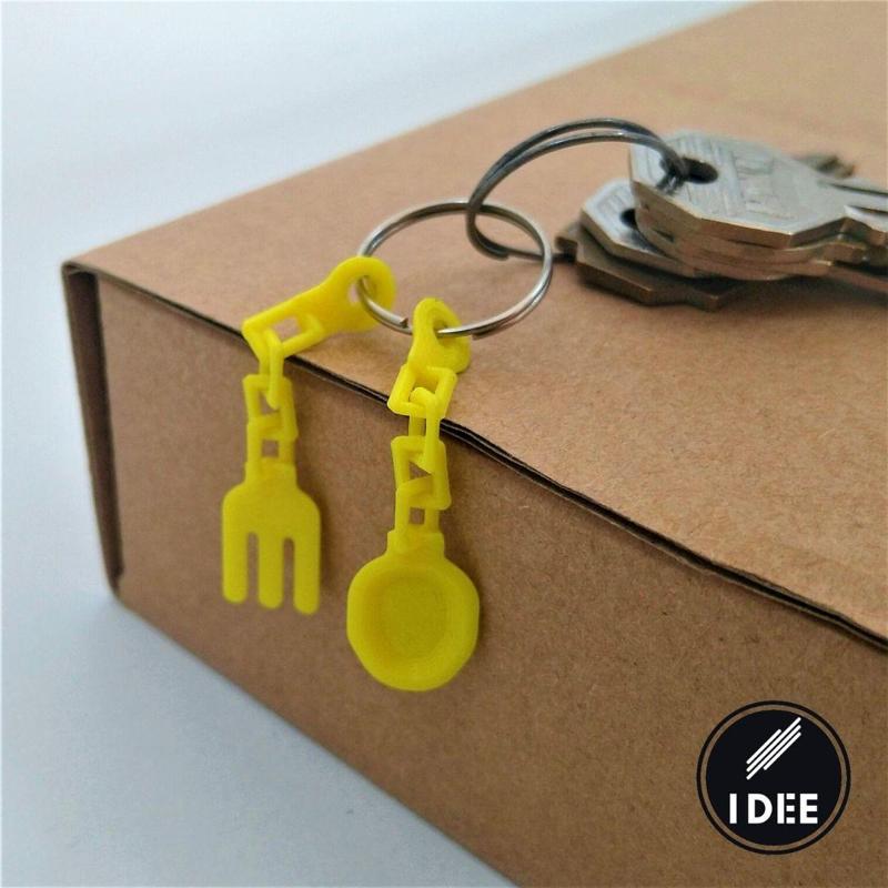 Useless Spoon and Fork Keychain