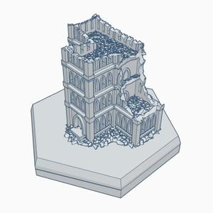 Gothic Ruined Building 8 Hex Map Scale HMSGR008
