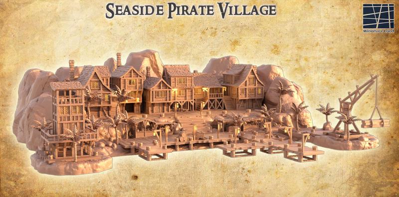 Seaside Pirate Village - Tabletop Terrain - 28 MM
