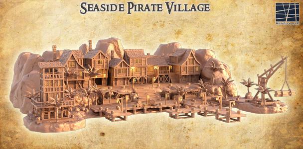 Seaside Pirate Village - Tabletop Terrain - 28 MM