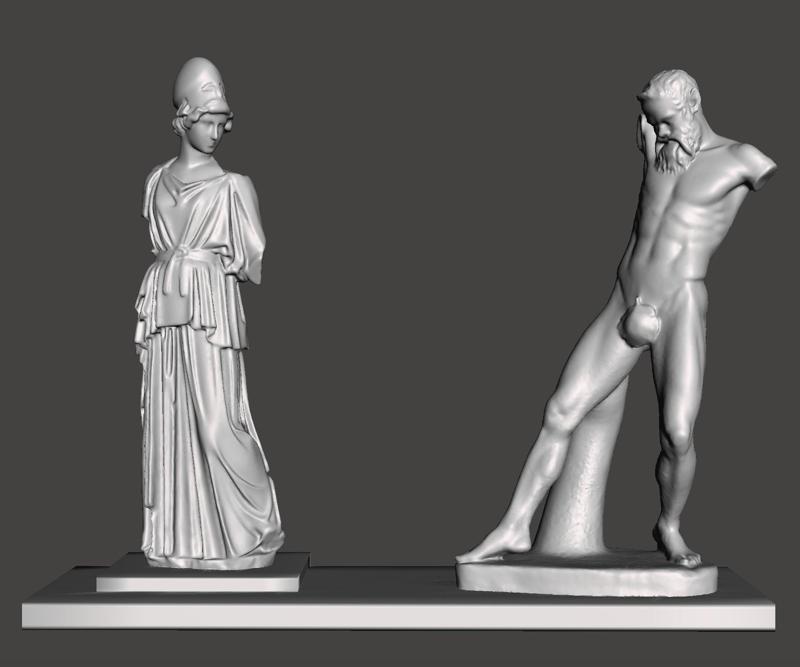 Athena and Marsyas group by Myron