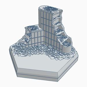 Sci-Fi Ruined Building 12 Hex Map Scale HMSSFR012