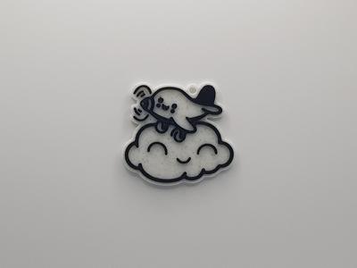 Happy Plane and Cloud Keychain