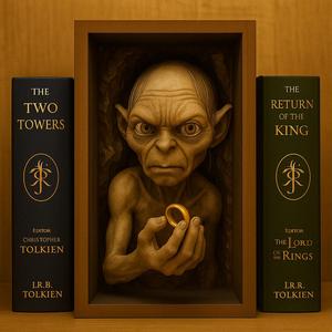 Gollum Book Nook – Lord of the Rings Fan Art Sculpture