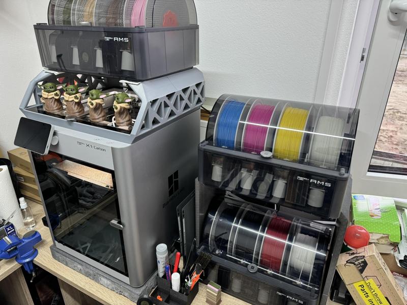 Fixed V2 Vented Remix - Updated Bambu Lab Ultimate P1P P1S X1-C Riser+AMS Stand - Community Build!