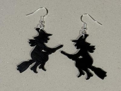 Halloween Flying Witch Earrings