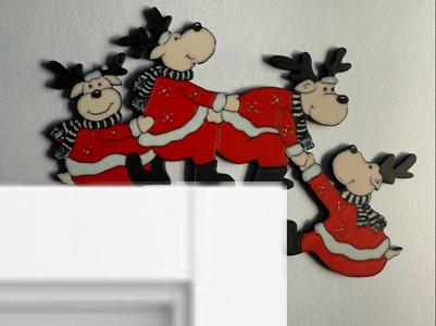 wall art Corner door Christmas with reindeer