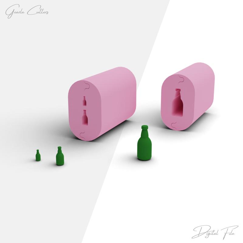 Beer Bottle Bead Roller For Polymer Clay, Bottle Shape Bead Making Tool, Polymer Clay Tool, 3 Sizes Included, Digital STL File, No: 746