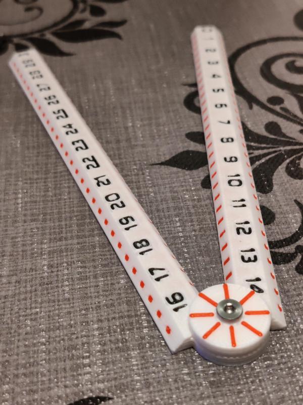 Foldable Meter 30 CM with Mini Goniometer