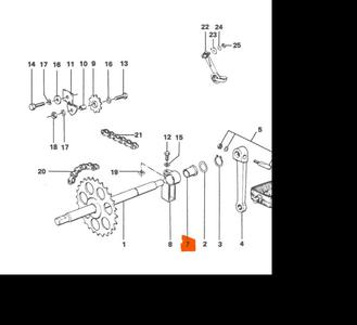 Kreidler MF2, MF4, MP2, MP1 Tretwellenlager/Pedalwellen Lager