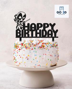 CAKE TOPPER DEADPOOL HAPPY BIRTHDAY