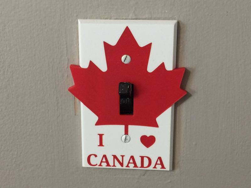 Canadian Maple Leaf Light Switch Cover for Standard Toggle
