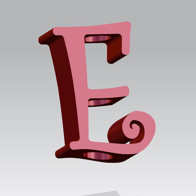 STRAW TOPPER LETTER E
