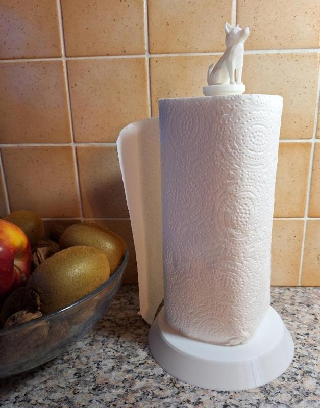 Paper Towel Holder with Cute Dog