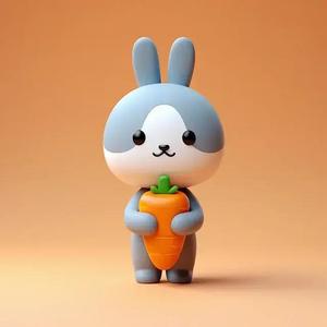 Kawaii Carrot Bunny- Decorative 3D Figure