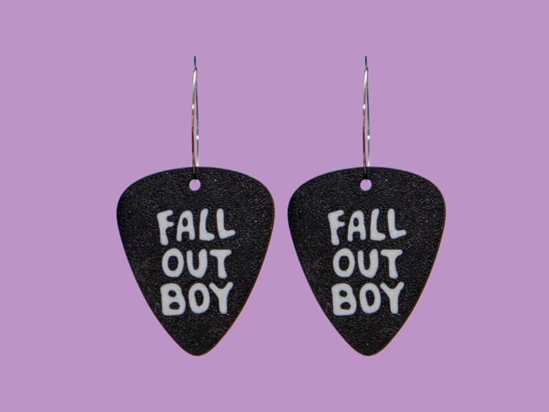 Fall Out Boy guitarpick earrings