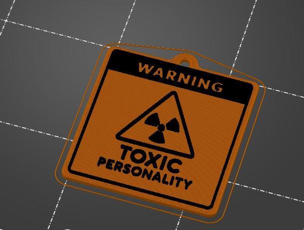 Warning Toxic Personality Keychain