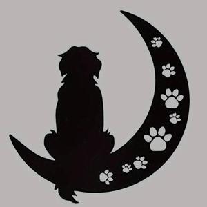 Black Dog on moon Wall Art