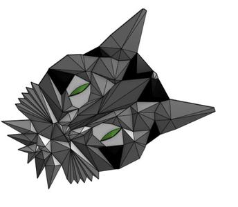 geometric wall art:cat