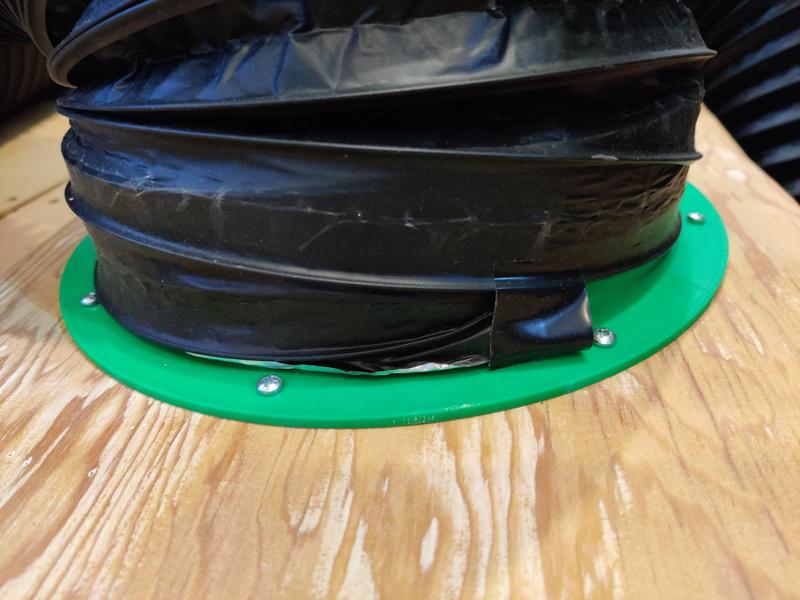 8-inch flexible ducting flange with screw holes