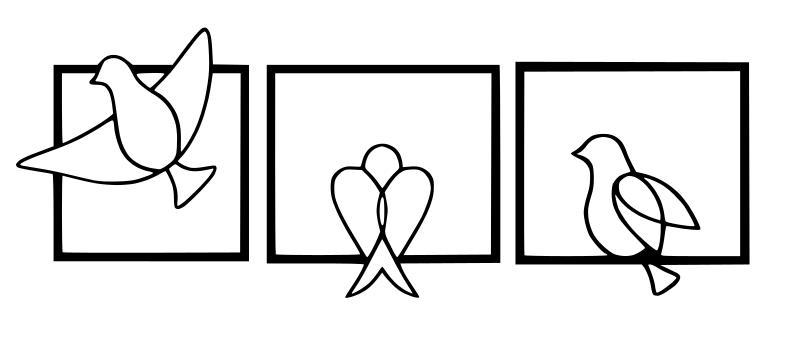 set Three Birds Simple Style