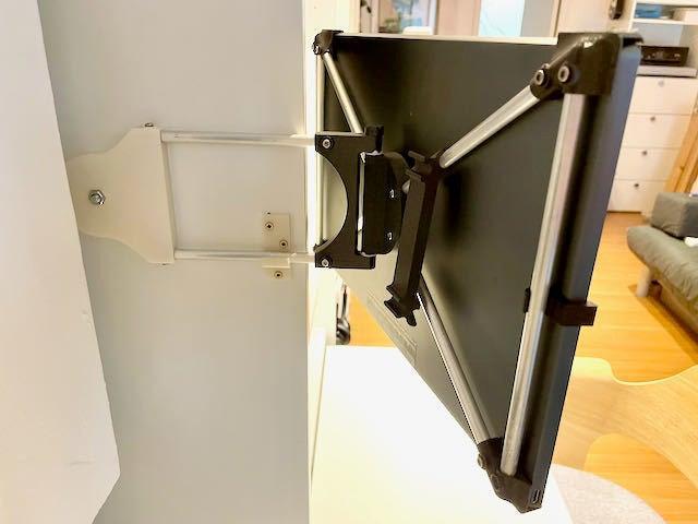 Folding, retractable monitor mount
