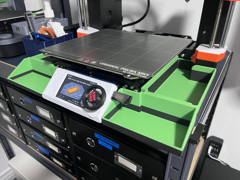 PRUSA MK4 SIDE BINS WITH FRONT TRAYS