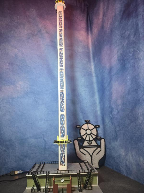 3D Printable Free Fall Tower Model H0