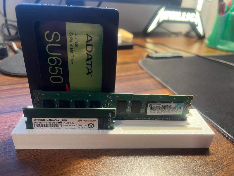 Holder for ssd drive, ram and laptop ram memory