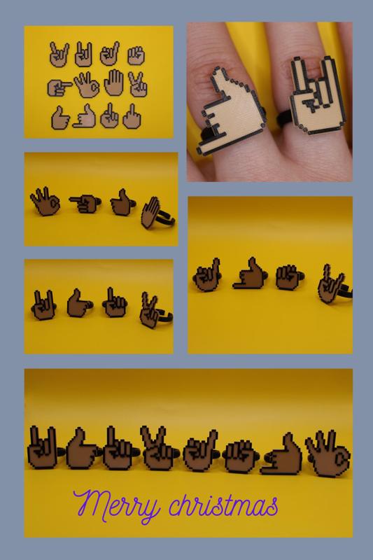 Hand emoji rings