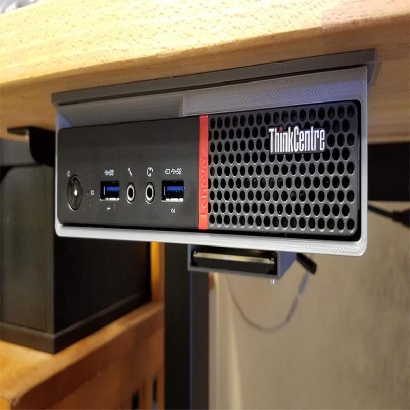 Under Desk Slide Out Mount For A Lenovo M700 (also fits the M93p and P330) Tiny PC (With STEP File)