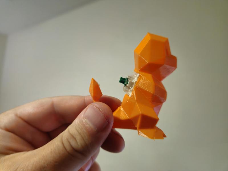 Low-Poly Charmander fidget with Cherry MX keyboard switch