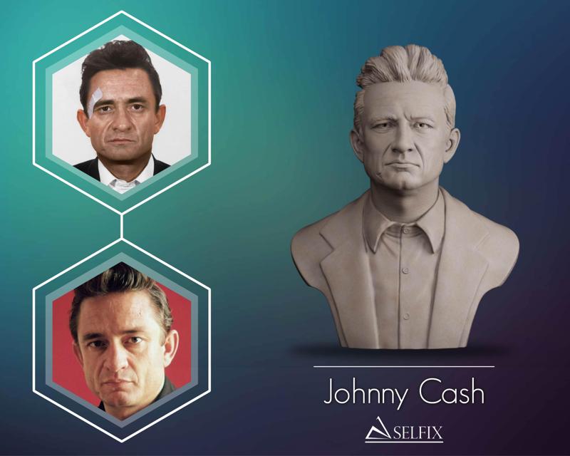 Johnny Cash Bust Sculpture