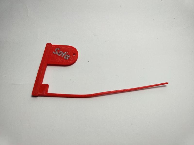 Safety flag for .22 Pardini pistol