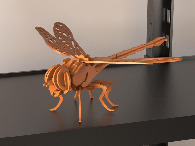 Dragonfly kit card 3D puzzle