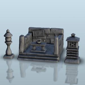 Set of oriental tombstones (4) - scenery terrain wargame Oriental