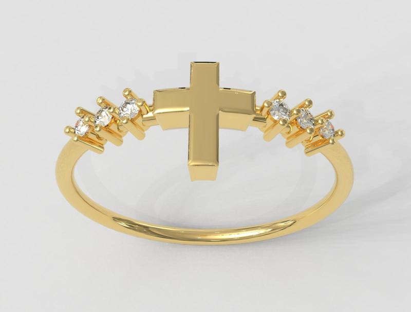 Cross Diamond Ring