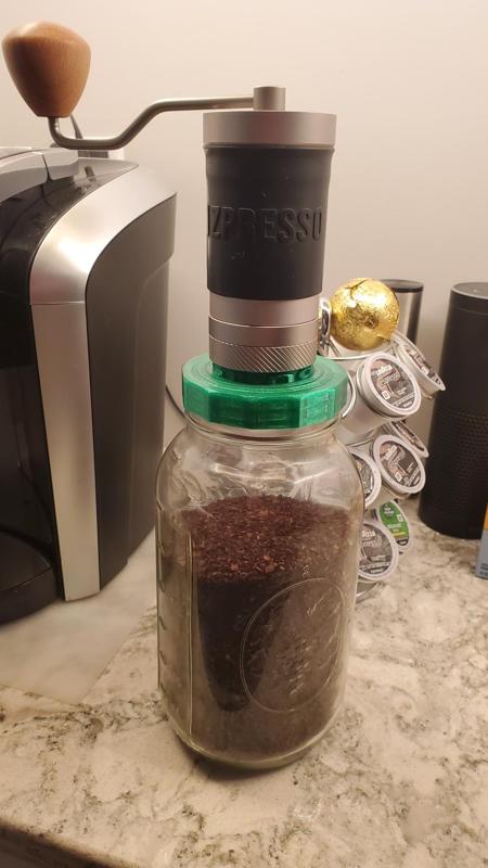 1Zpresso Hand Grinder to Wide Mouth Mason Jar Adapter / Lid