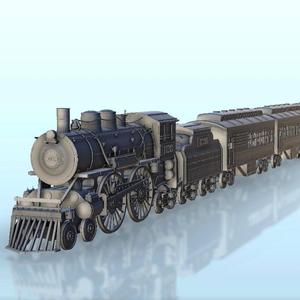 Steam locomotive 4-4-4 - Modern WW2 WW1 Old Wild West