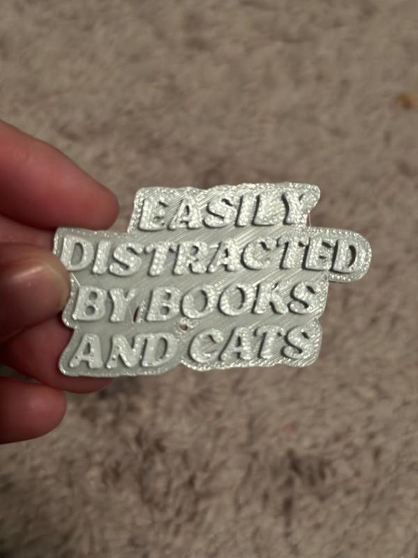 Easily Distracted By Books and Cats Magnet