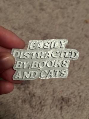 Easily Distracted By Books and Cats Magnet